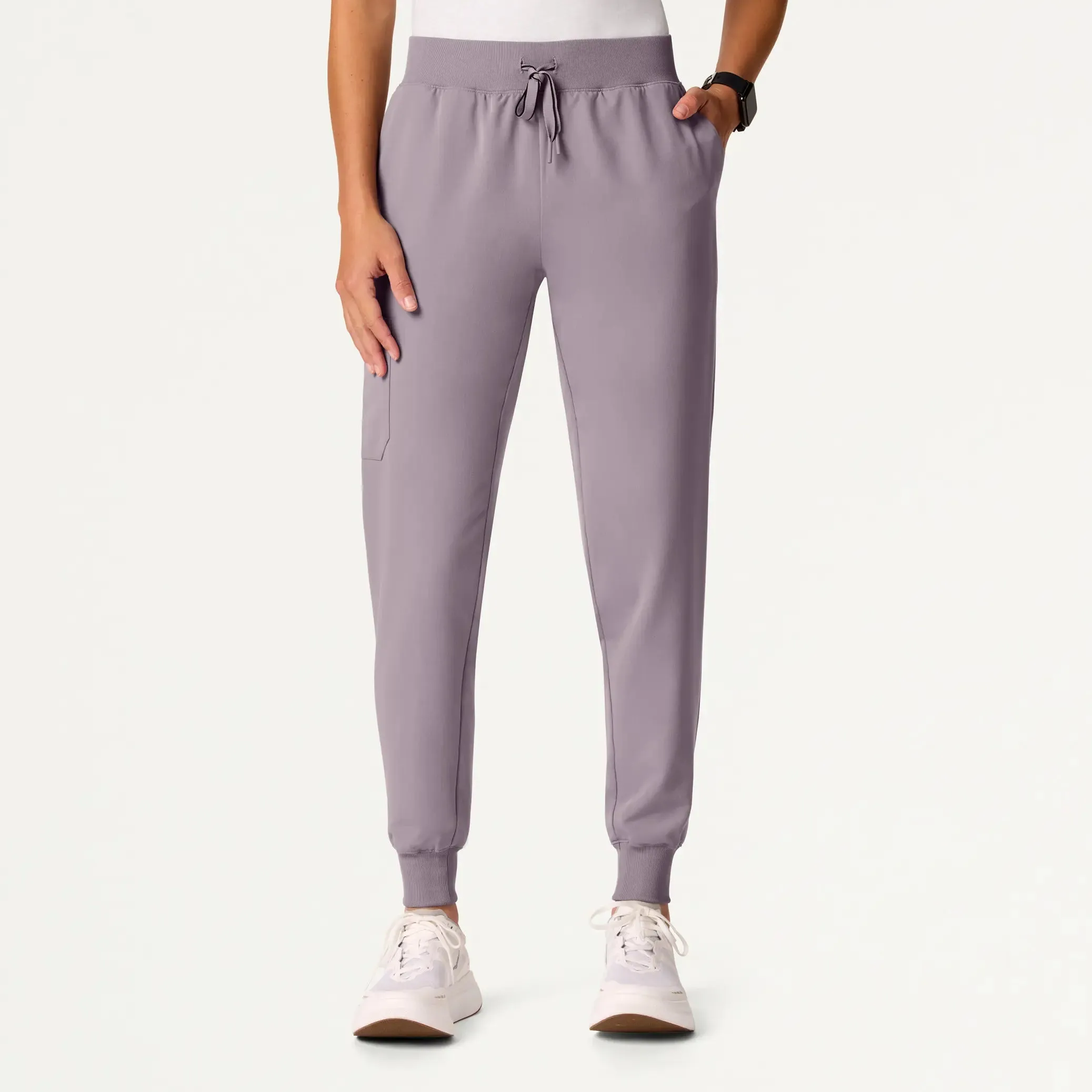 Jaanuu Women's Silex Slim Knit-Waist Scrub Jogger - Chrome