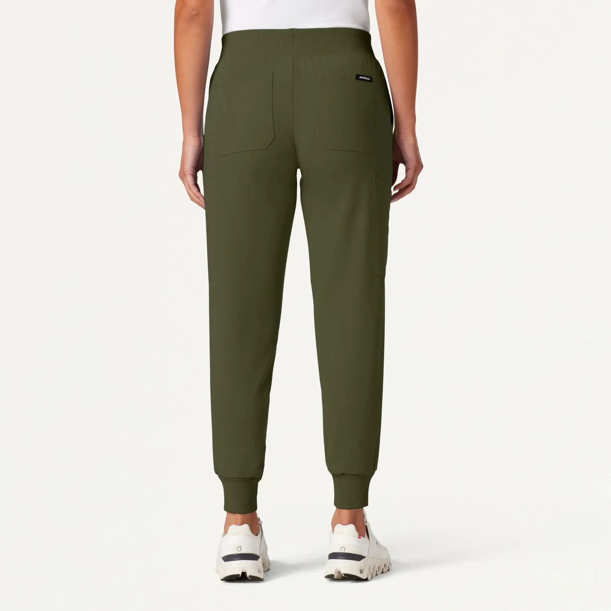 Jaanuu Women's Silex Slim Knit-Waist Scrub Jogger - Olive