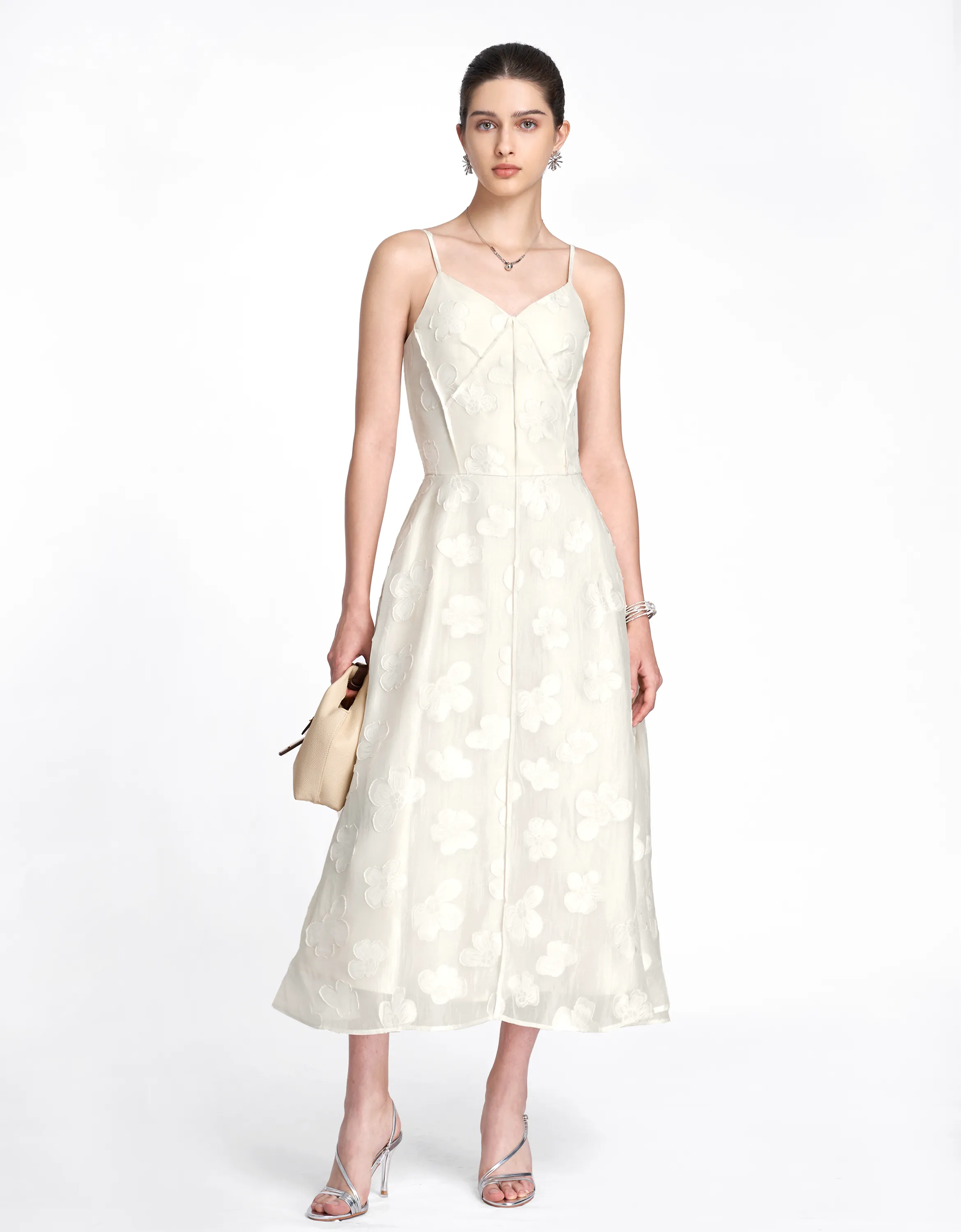 Jacquard Strap Maxi Dress