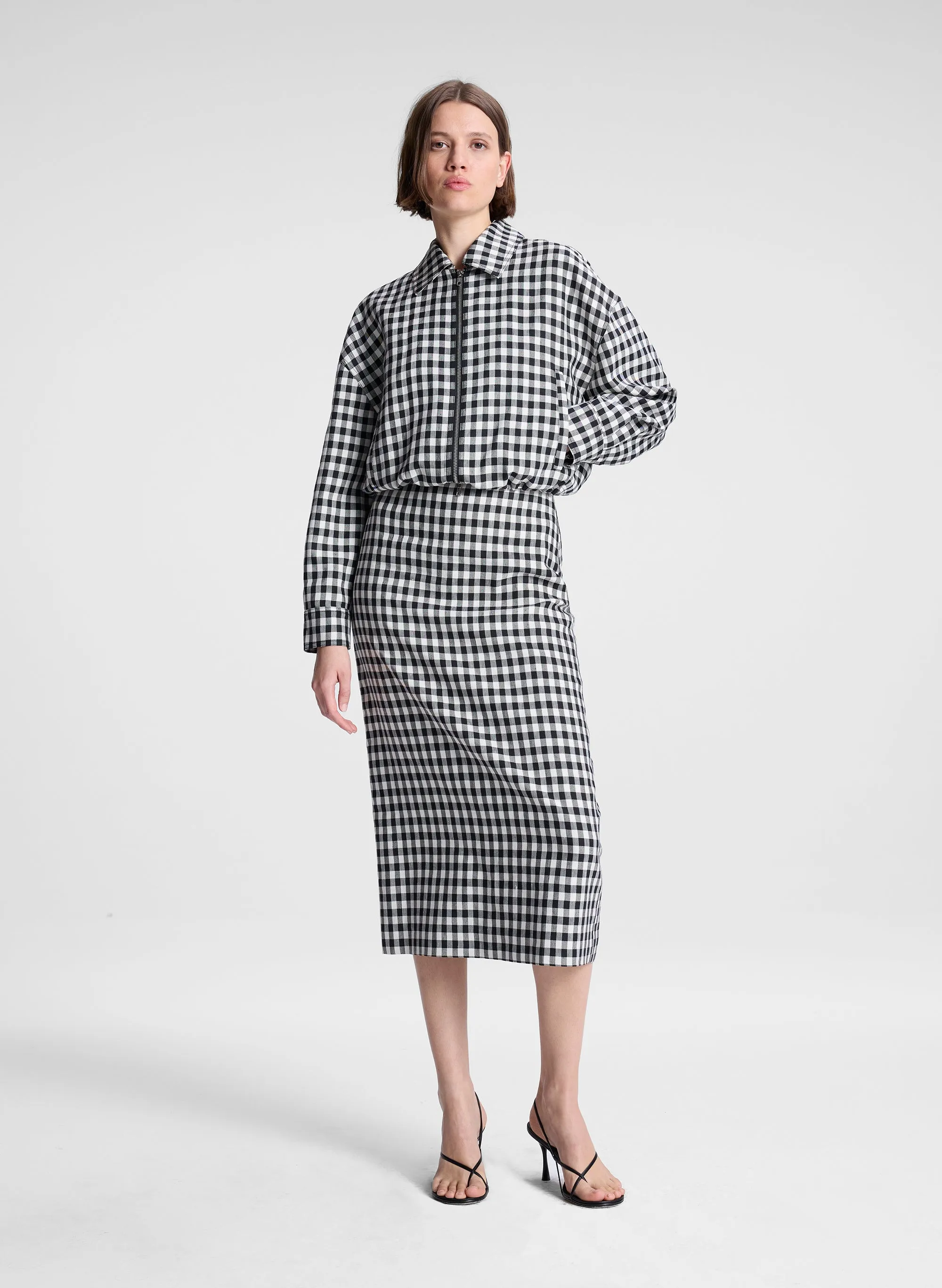 Kayden Tailored Gingham Jacket