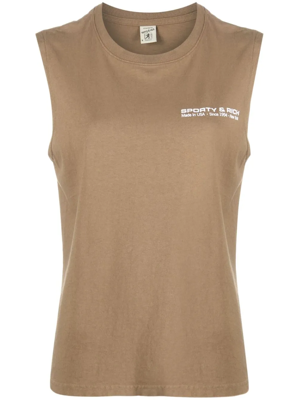 logo-print cotton tank top