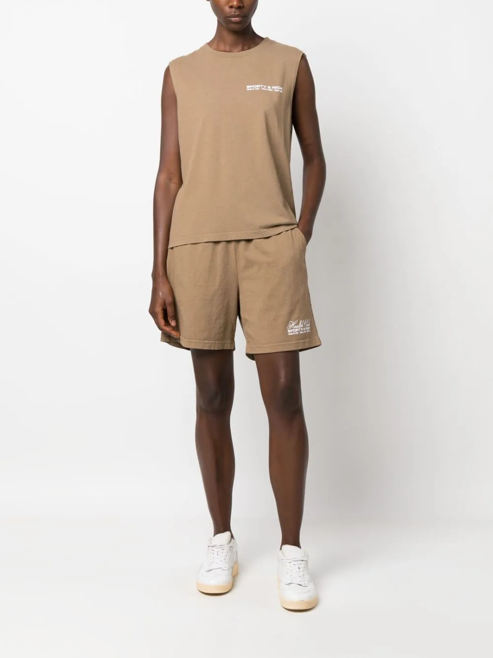 logo-print cotton tank top