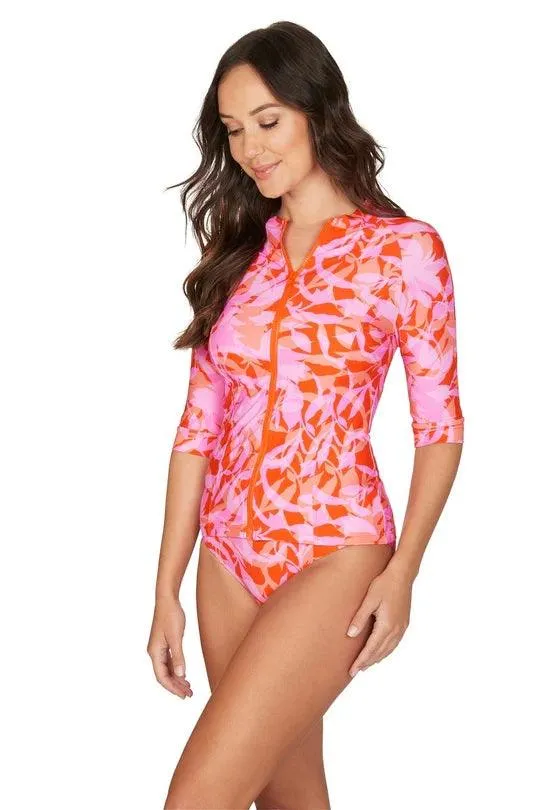 Niptuck Blue Animal Magic Red Eclipse Yvonne Sunsafe Top Rash Vest