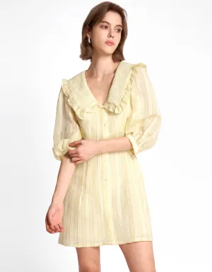 Peter Pan Collar Puff Sleeve Dress
