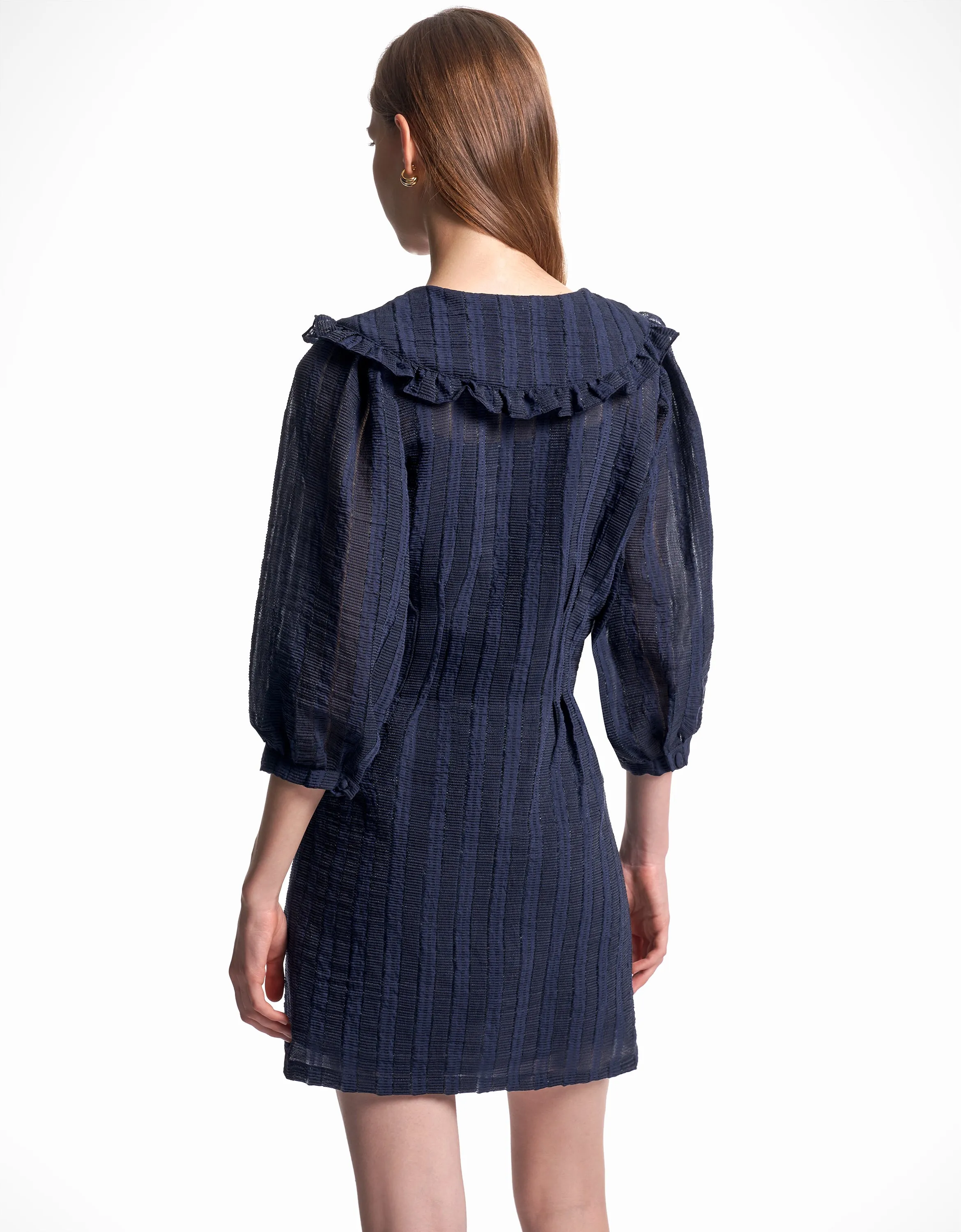 Peter Pan Collar Puff Sleeve Dress