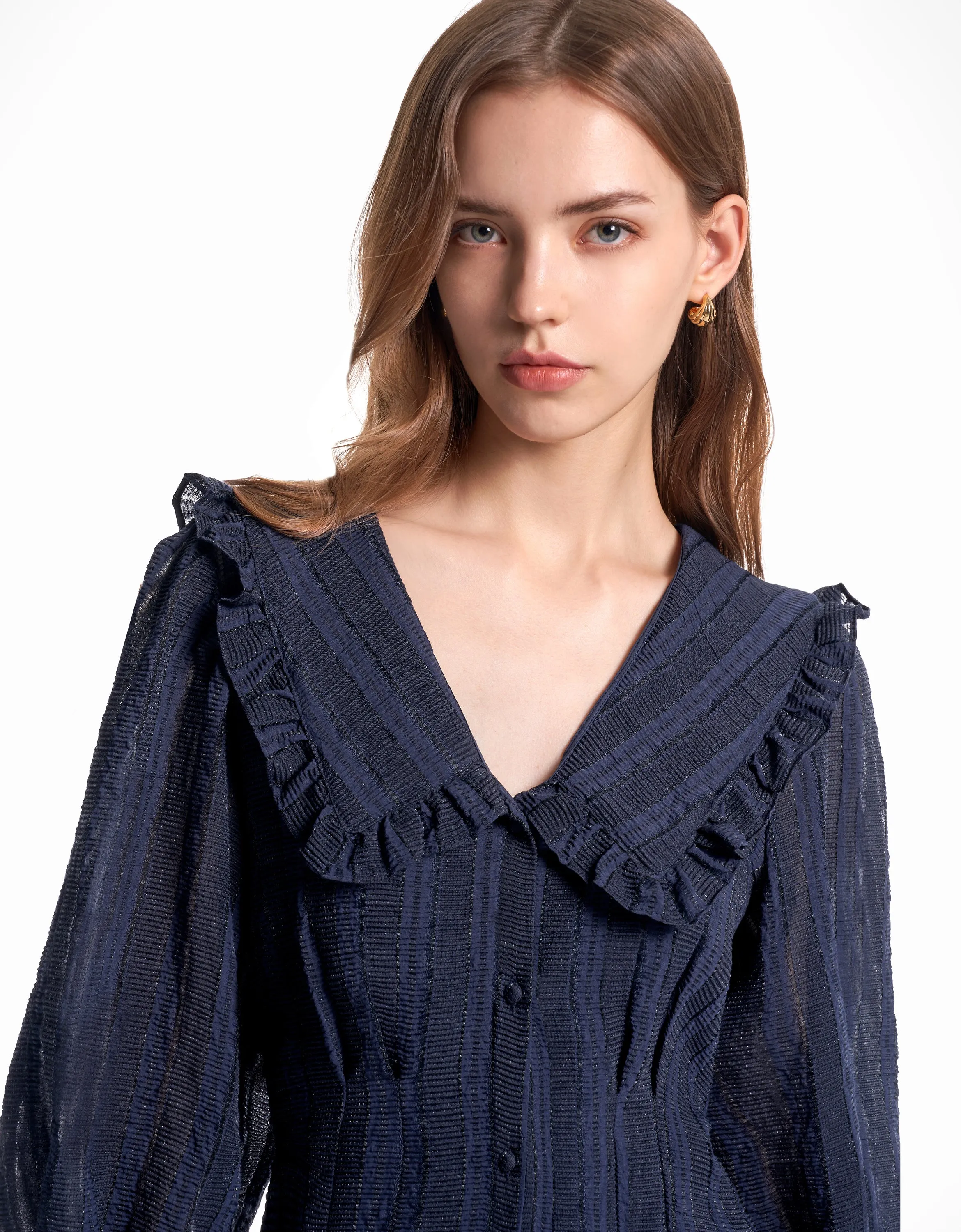 Peter Pan Collar Puff Sleeve Dress