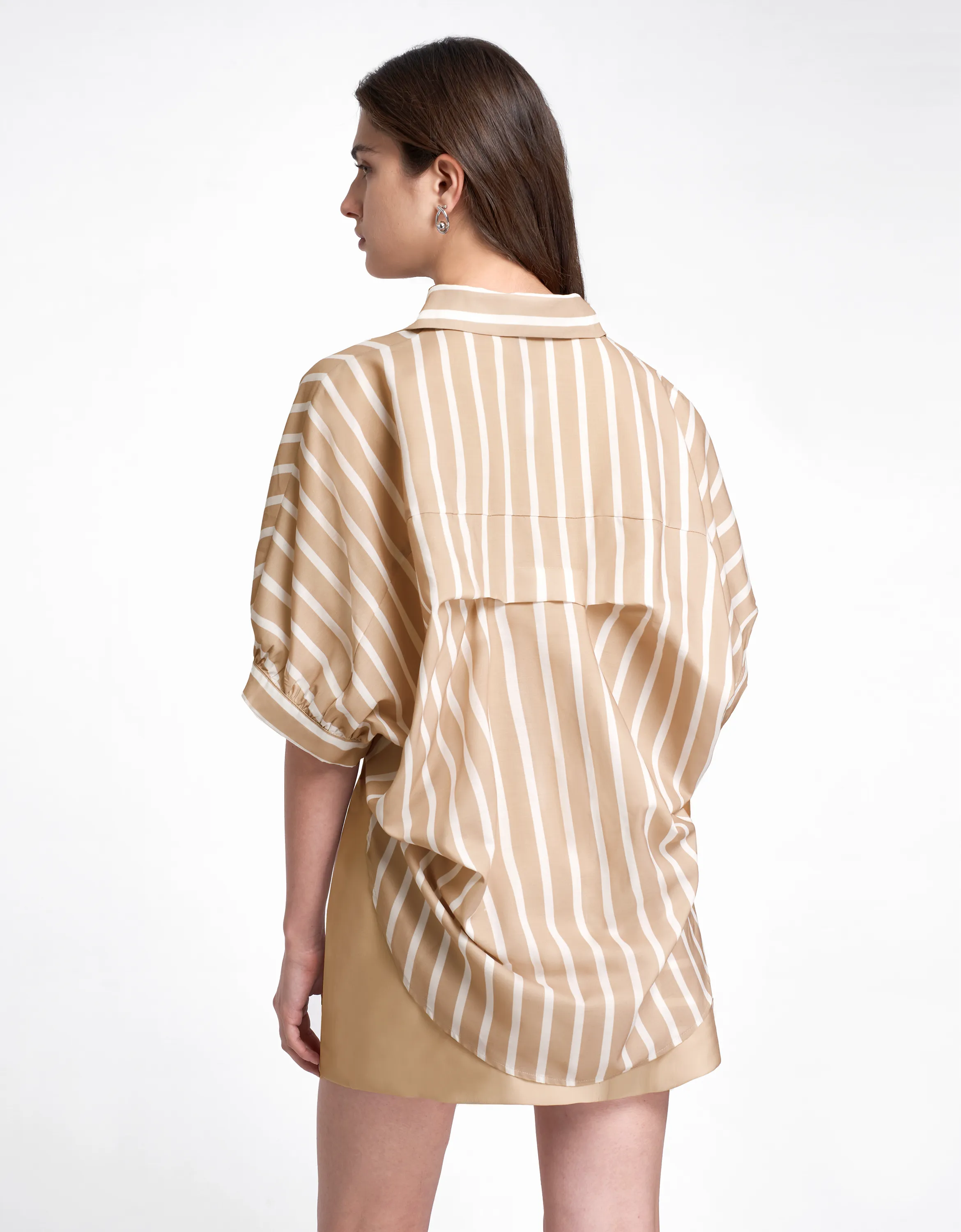 Placement Geometric Stripe Print Shirt Dress