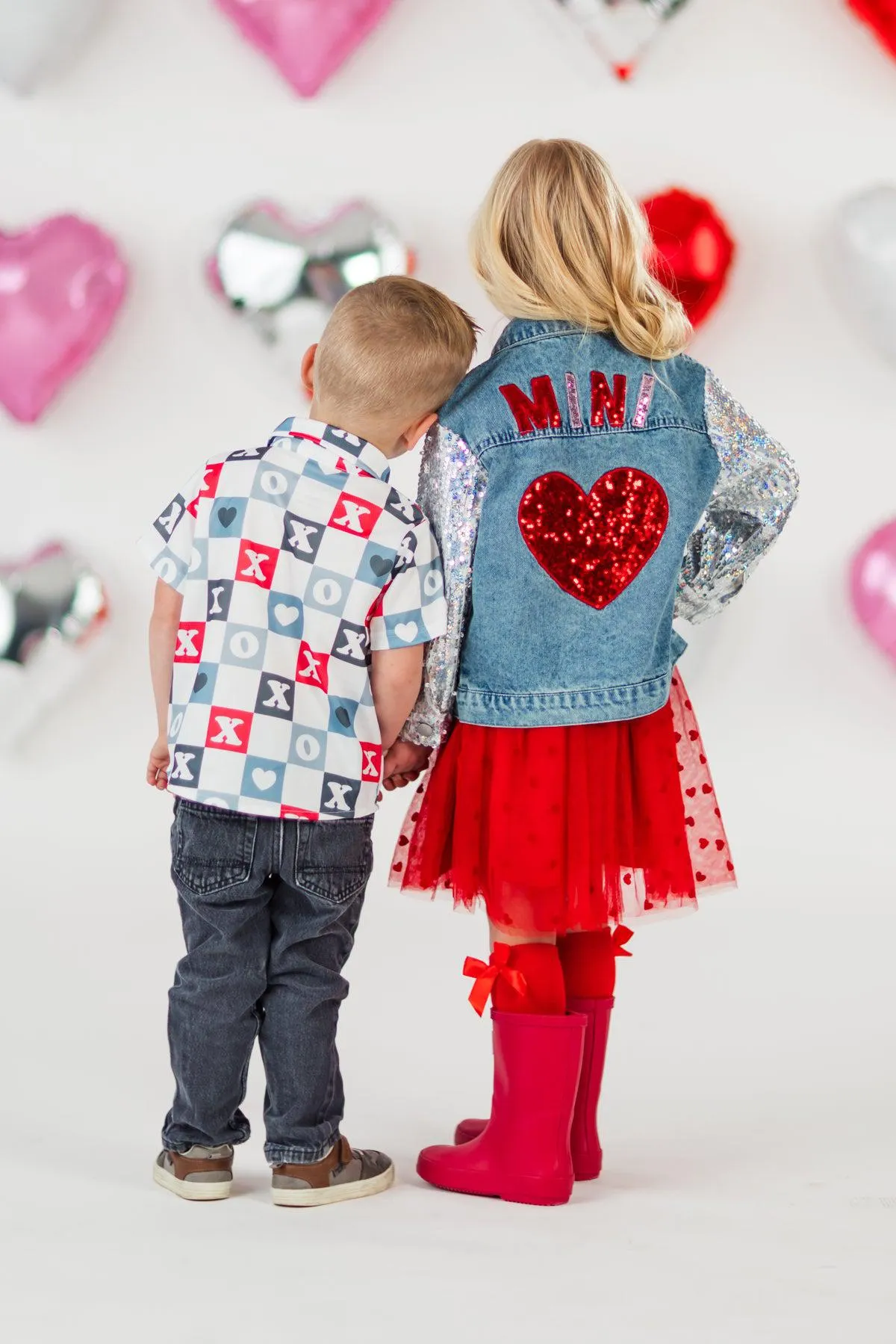 "XOXO" Checkered Button Down