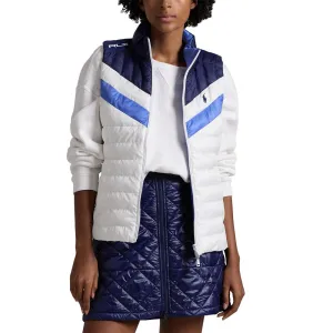 RLX Ralph Lauren Women's Reversible Quilted Performance Vest - Ceramic White Multi