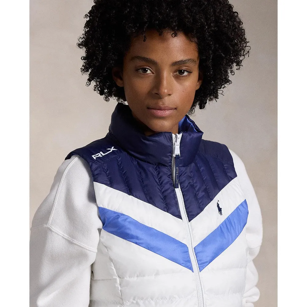 RLX Ralph Lauren Women's Reversible Quilted Performance Vest - Ceramic White Multi