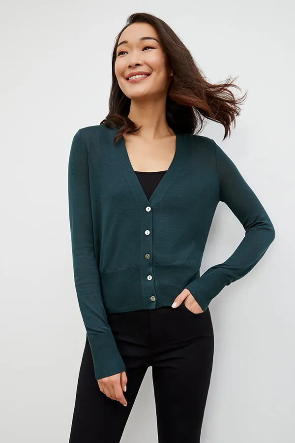 Rory Cardigan - Silk Jersey :: Deep Sea