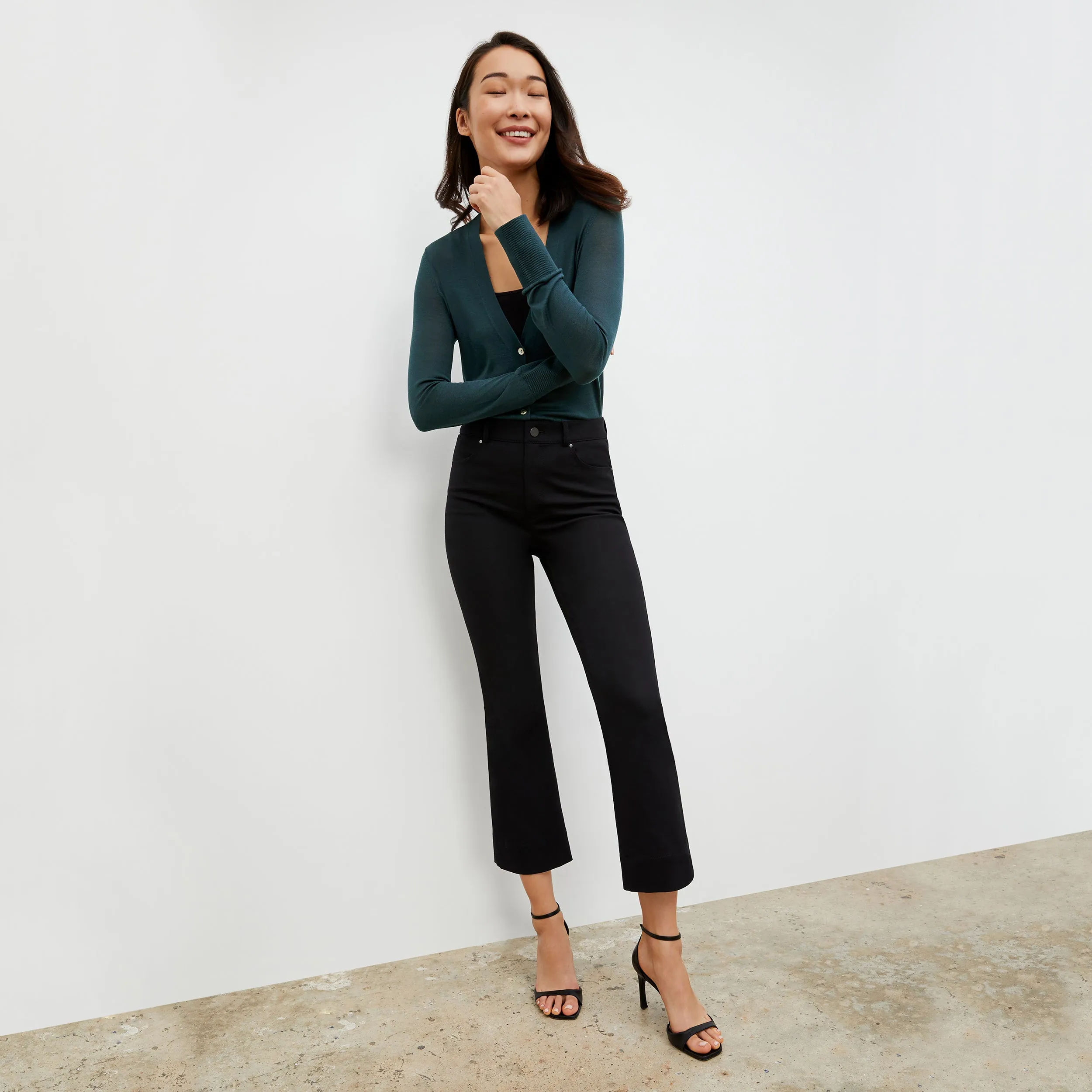 Rory Cardigan - Silk Jersey :: Deep Sea