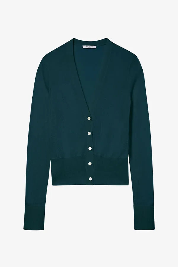 Rory Cardigan - Silk Jersey :: Deep Sea