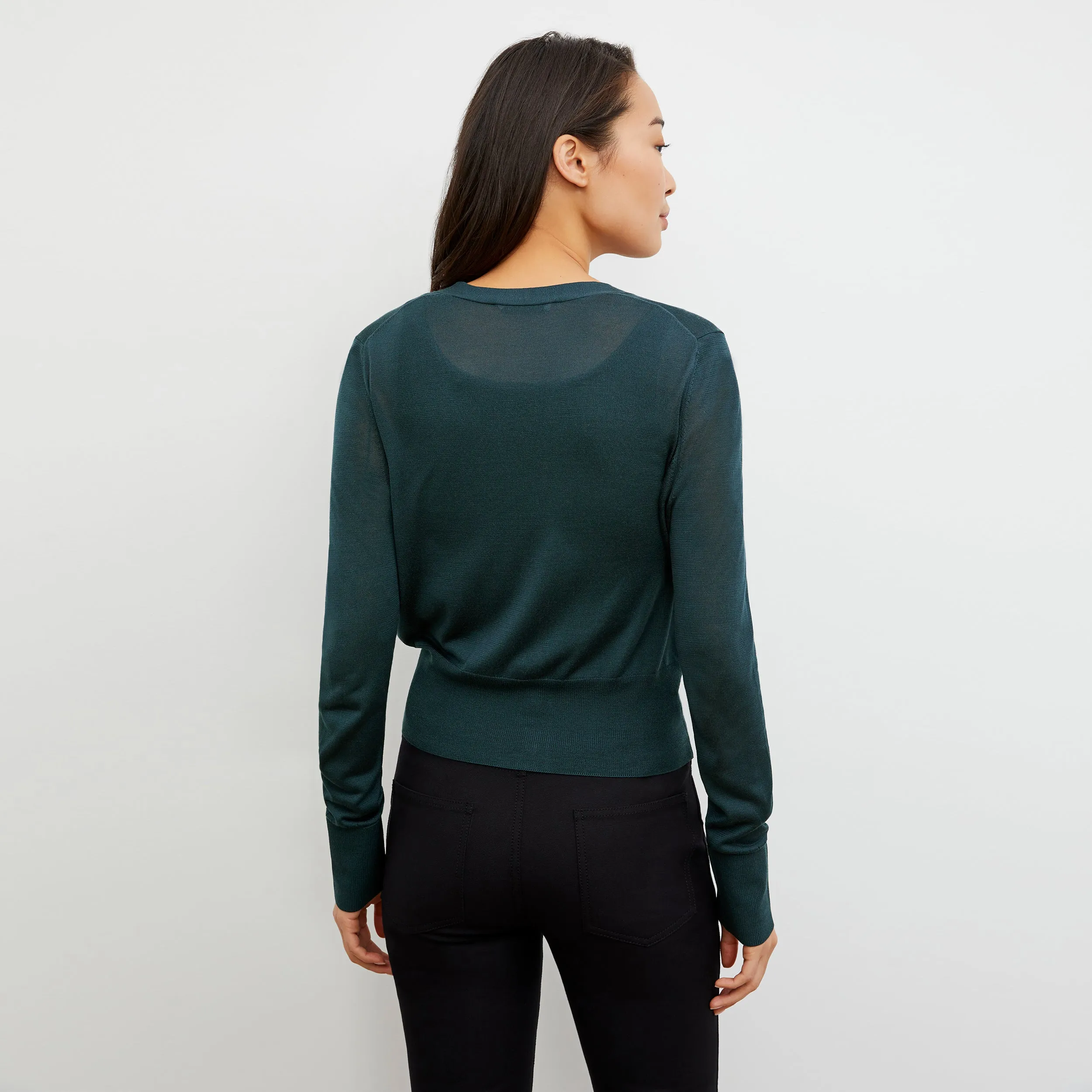 Rory Cardigan - Silk Jersey :: Deep Sea