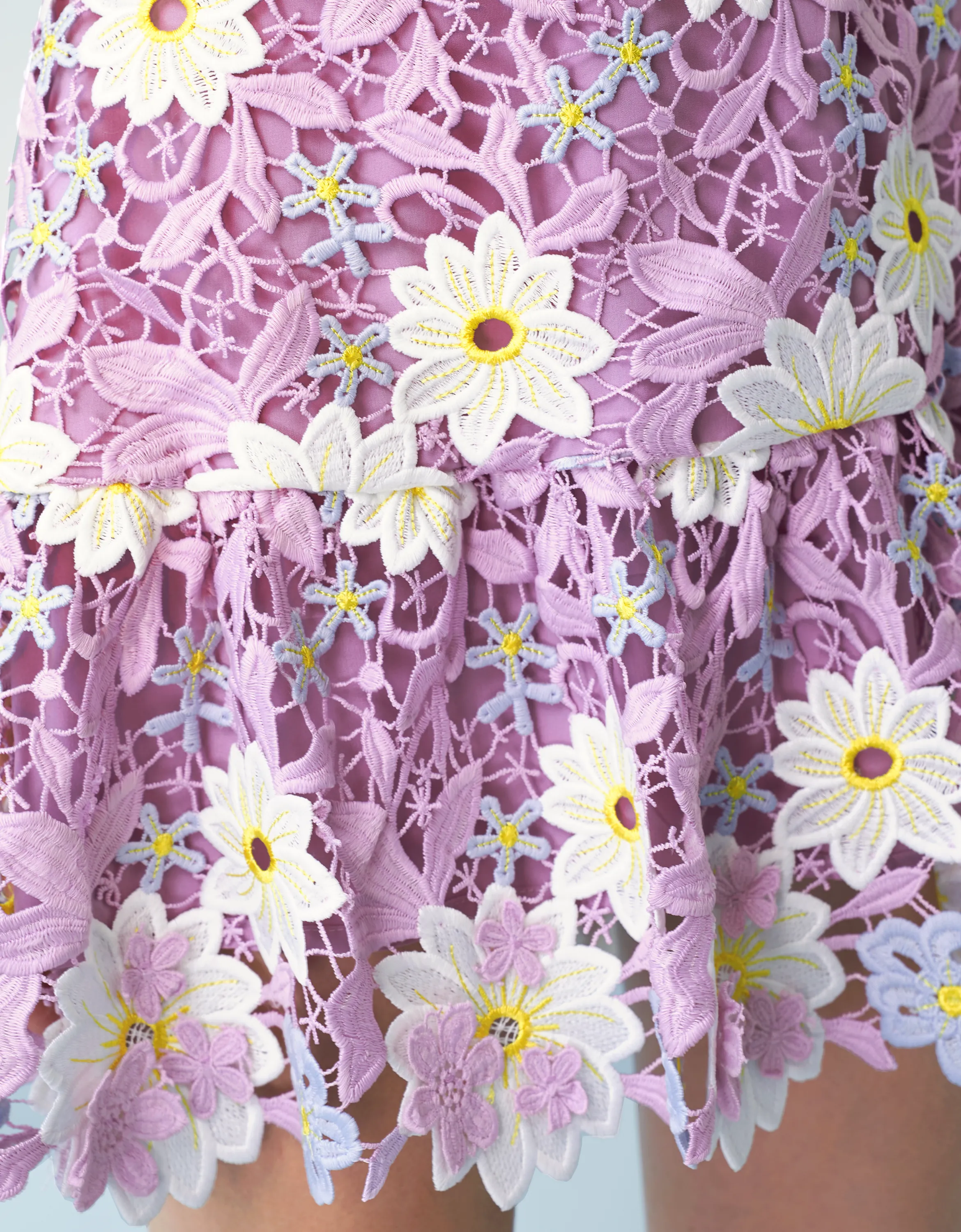 Round Neck Floral Lace Dress