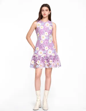 Round Neck Floral Lace Dress