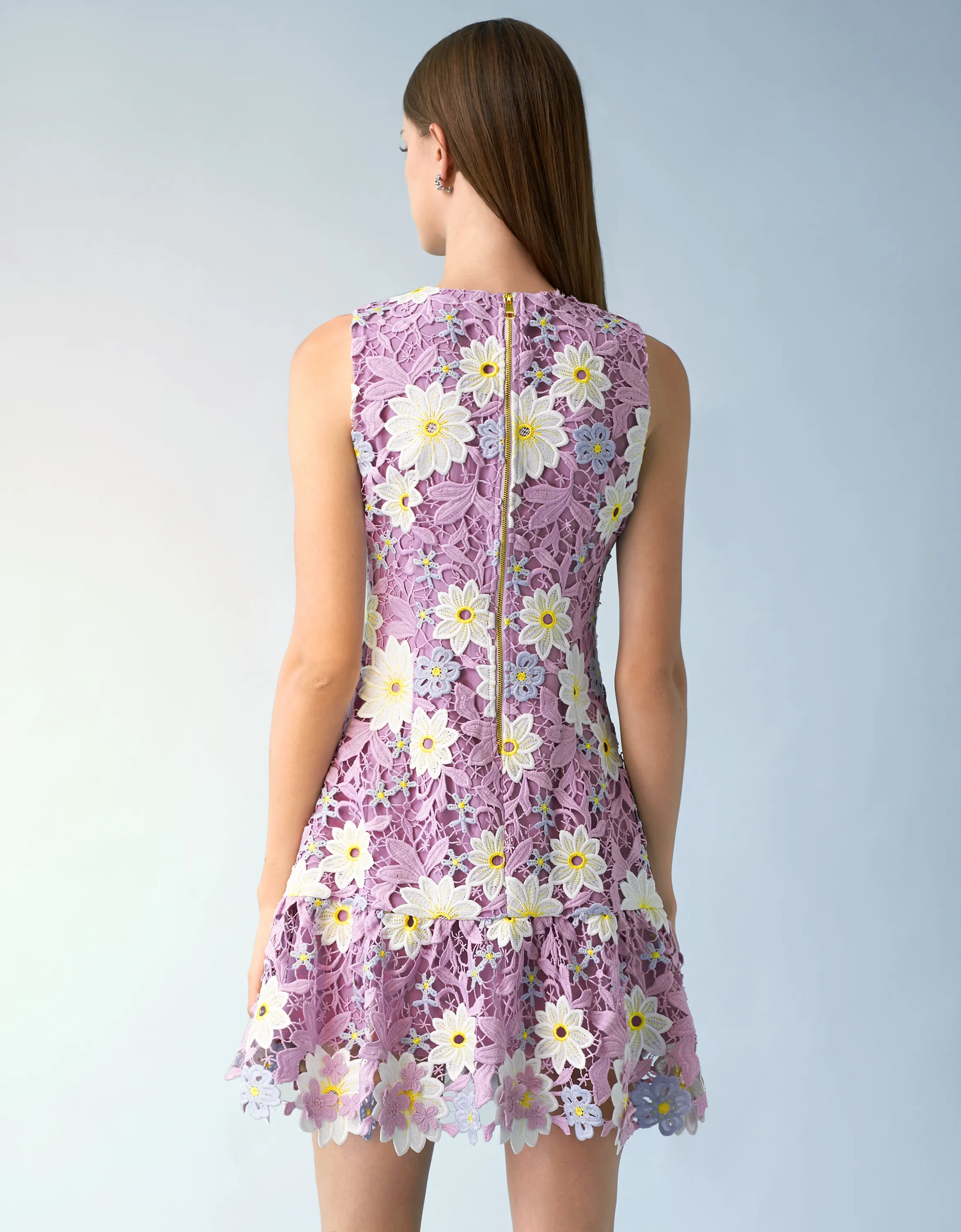 Round Neck Floral Lace Dress