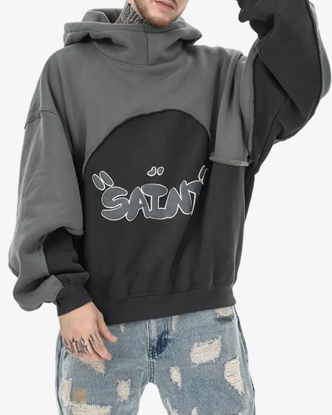 Saint Oversize Fleece Hoodie - Black