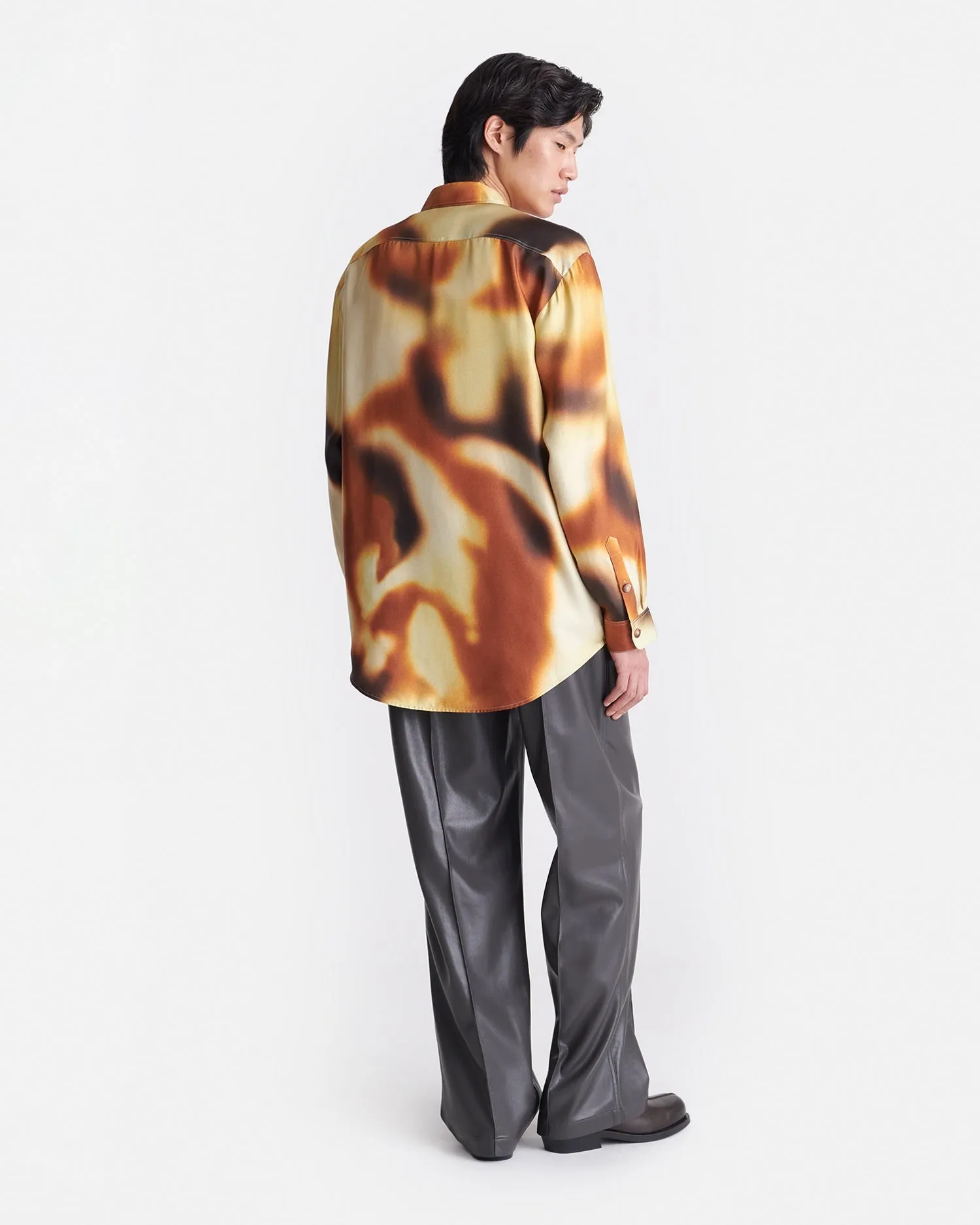 Sebas - Printed Silk-Twill Shirt - Smudged Graffiti