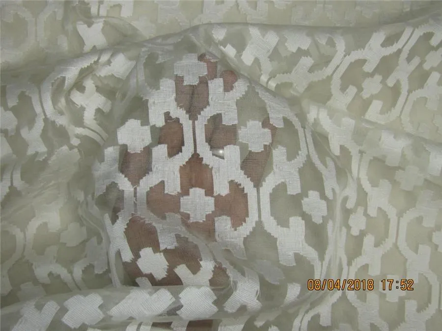 silk organza natural ivory Jacquard color 44&quot;width/4