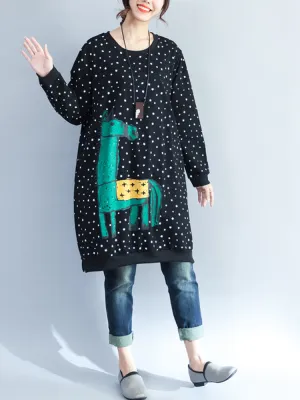 Stars Horse Printed Casual Sweatshirts