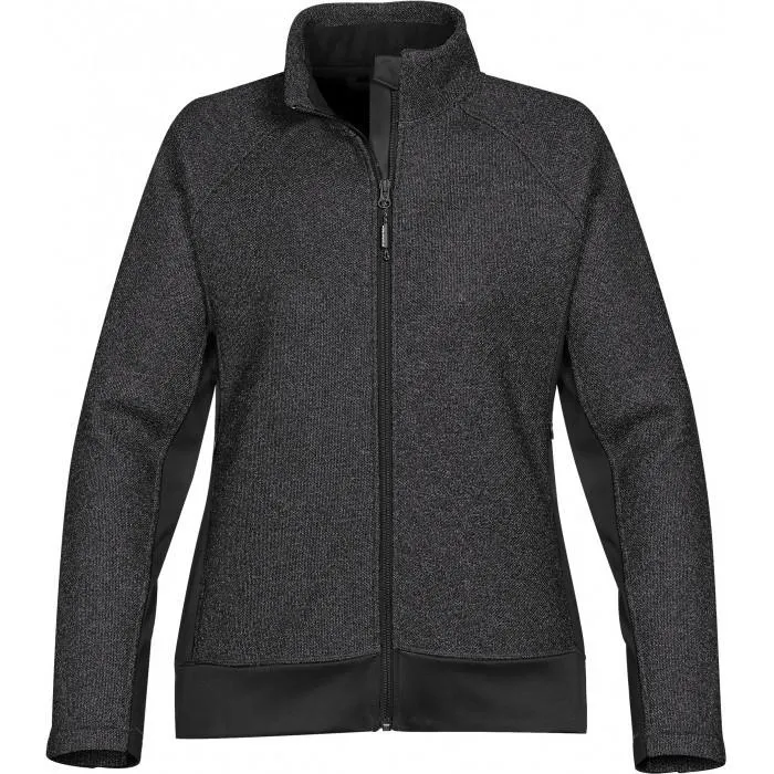 Stormtech Women's Carbon Heather/Black Kinetic Bonded Knit Shell