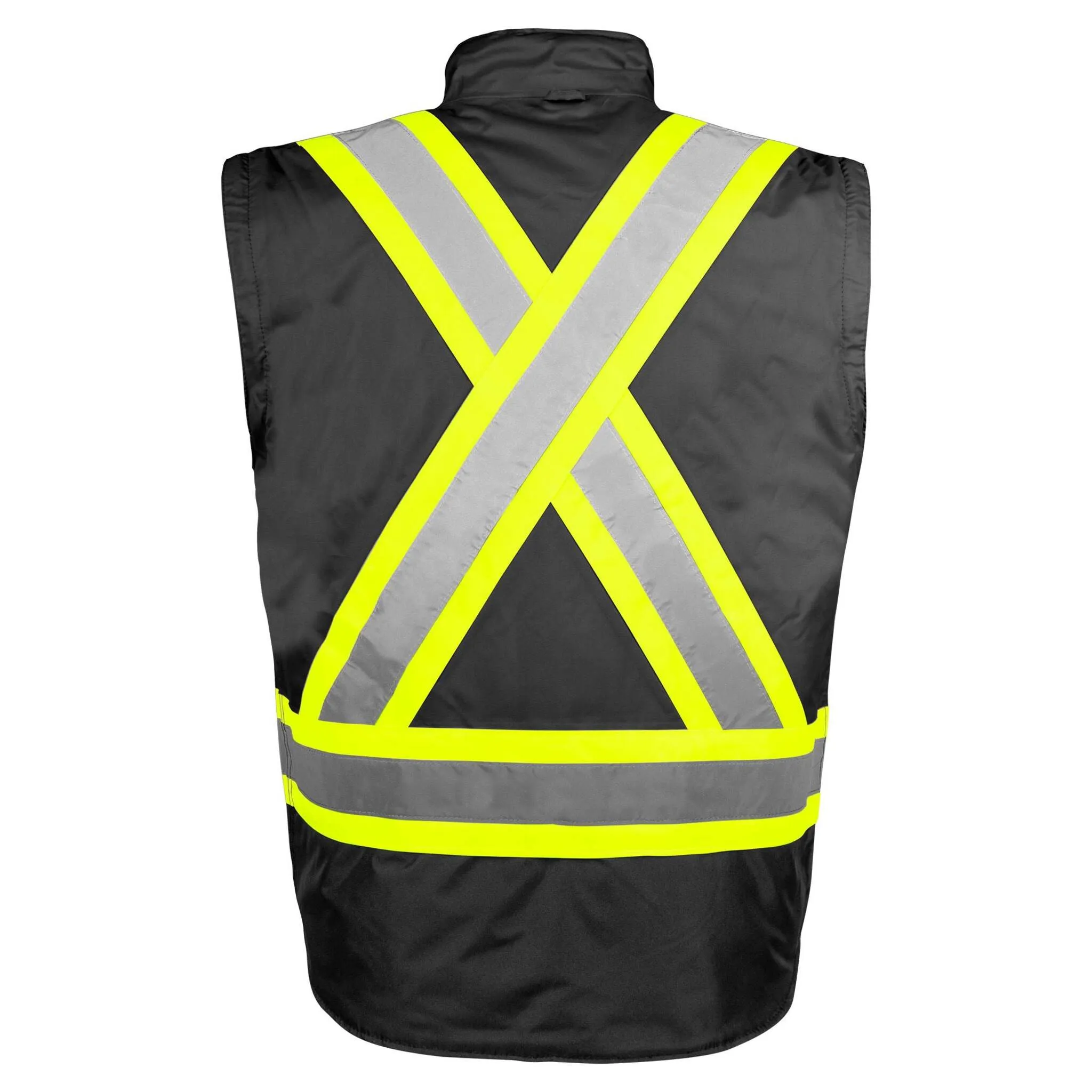 Terra Men's Hi-Vis 7-In-1 Winter CSA Waterproof Safety Jacket, 300D Polyester, Reflective Tape, Reversible, Removable Inner Shell, ANSI/CSA Compliant