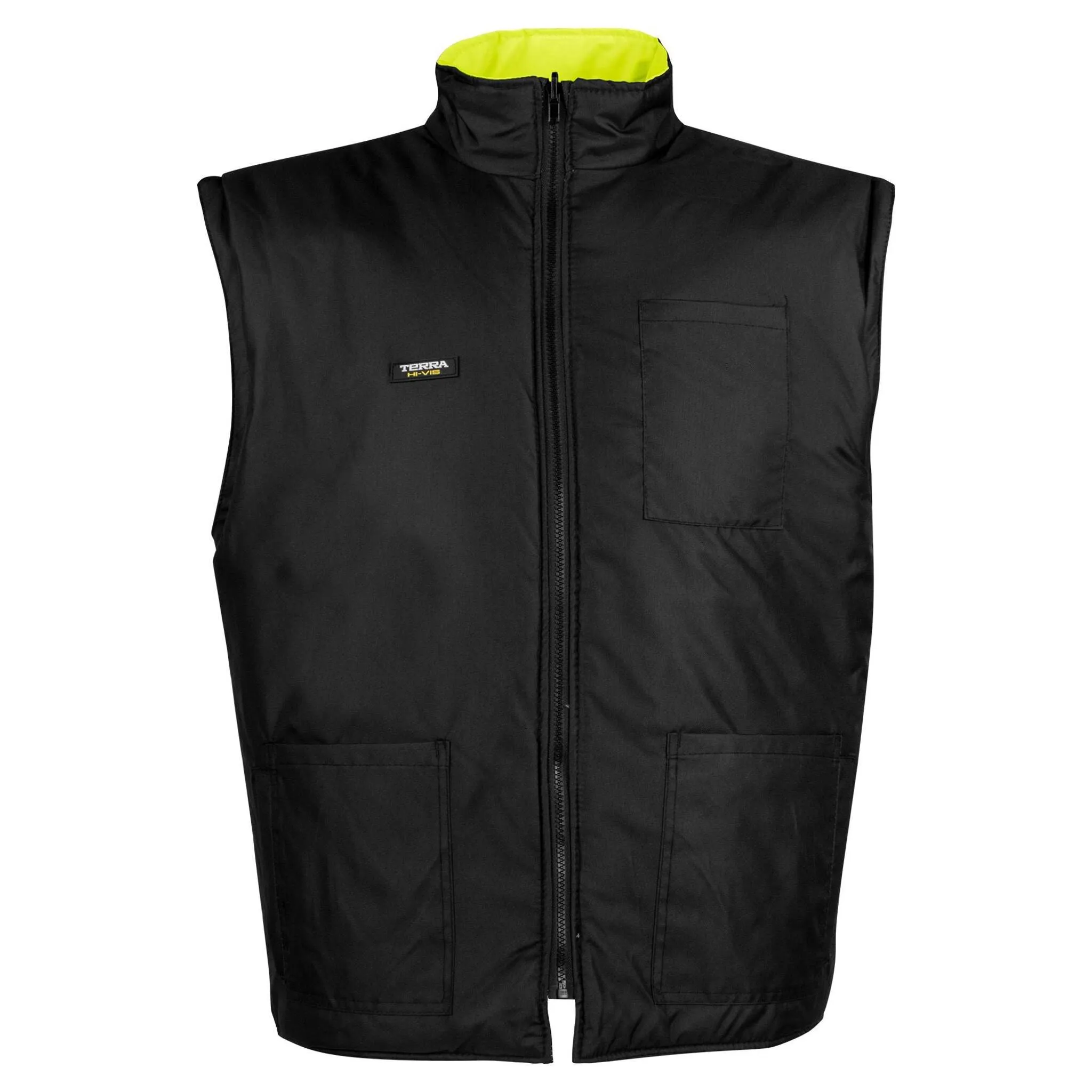 Terra Men's Hi-Vis 7-In-1 Winter CSA Waterproof Safety Jacket, 300D Polyester, Reflective Tape, Reversible, Removable Inner Shell, ANSI/CSA Compliant