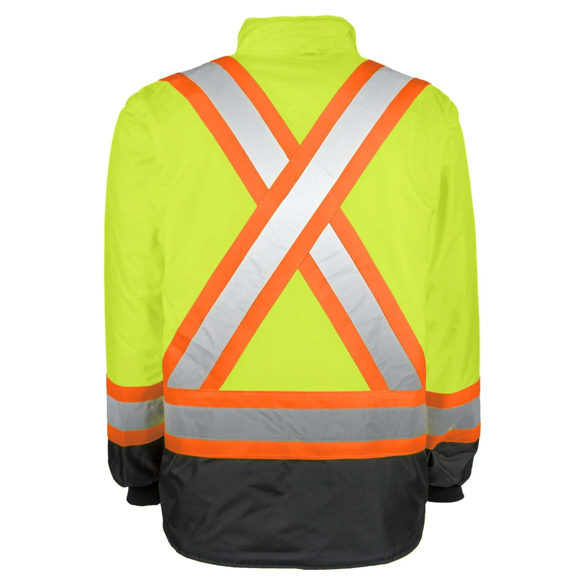 Terra Men's Hi-Vis 7-In-1 Winter CSA Waterproof Safety Jacket, 300D Polyester, Reflective Tape, Reversible, Removable Inner Shell, ANSI/CSA Compliant