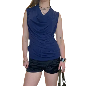 Vintage Cowl Neck Draped Sleeveless Top (M)