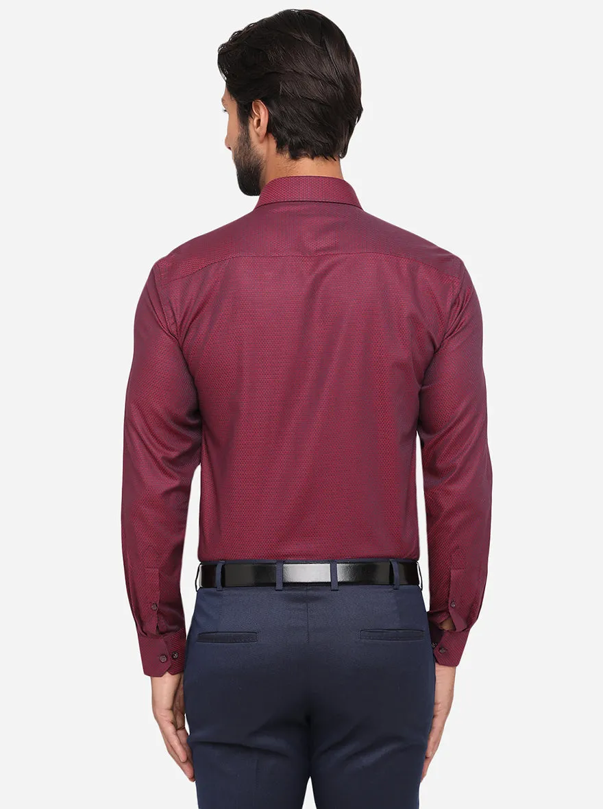 Wine Dobby Regular Fit Formal Shirt | JadeBlue