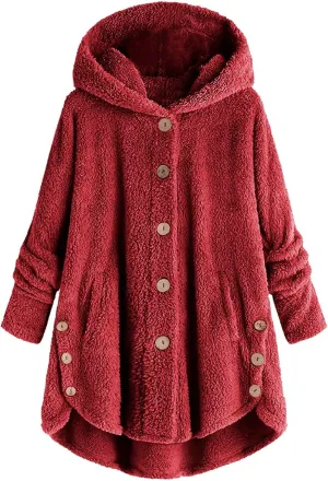 Winter Coats for Women, Fuzzy Fleece Pullover Hooded Sweatshirt Plus Size Soft Warm Oversized Hoodies Clothes
