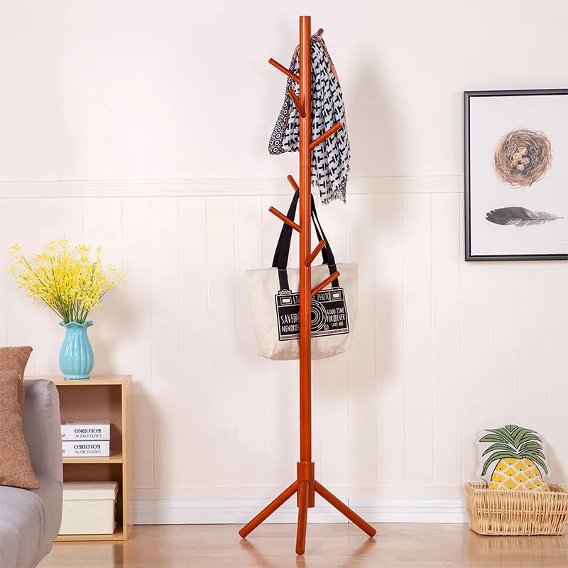 Wooden Coat Stand Rack Clothes Hanger Hat Tree White Jacket Bag Umbrella Hook