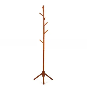 Wooden Coat Stand Rack Clothes Hanger Hat Tree White Jacket Bag Umbrella Hook