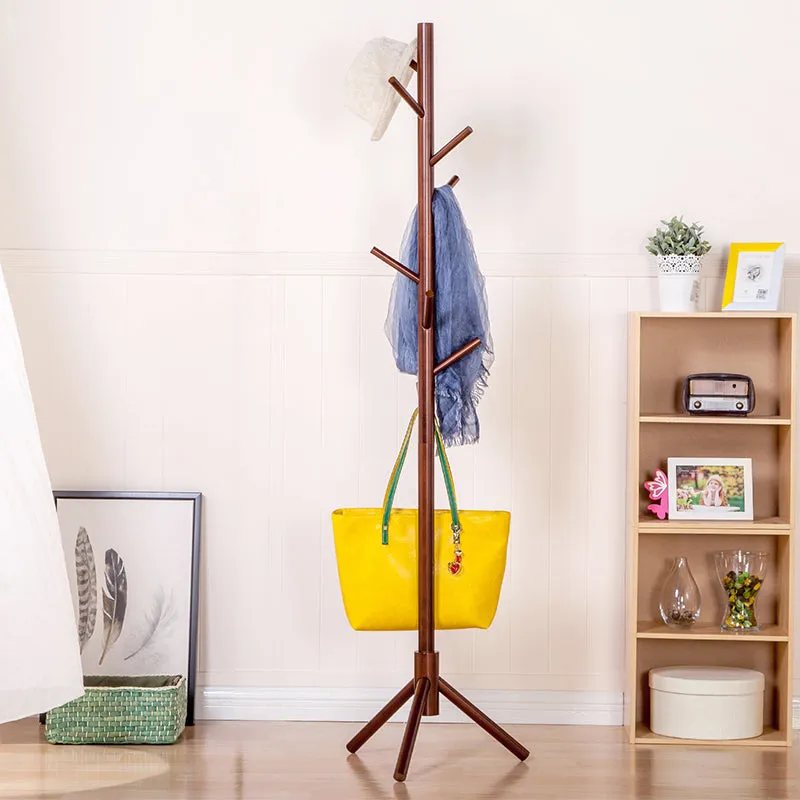 Wooden Coat Stand Rack Clothes Hanger Hat Tree White Jacket Bag Umbrella Hook