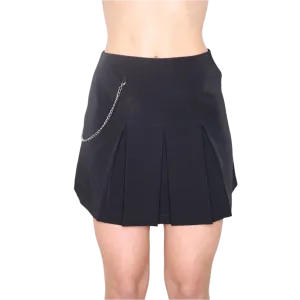 Y2K Pleated Black Mini Skirt (S)